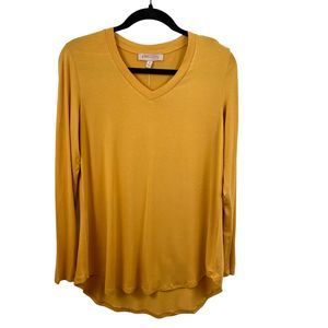 Philosophy Republic Clothing Womens Top Gold Small Viscose Blend Long Sleeves